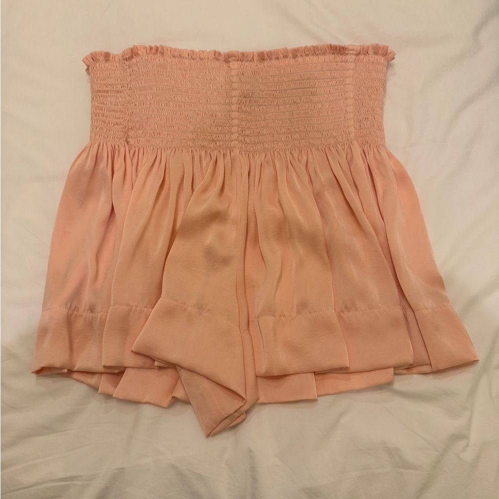 Smocked Waist Peach Womens Skort